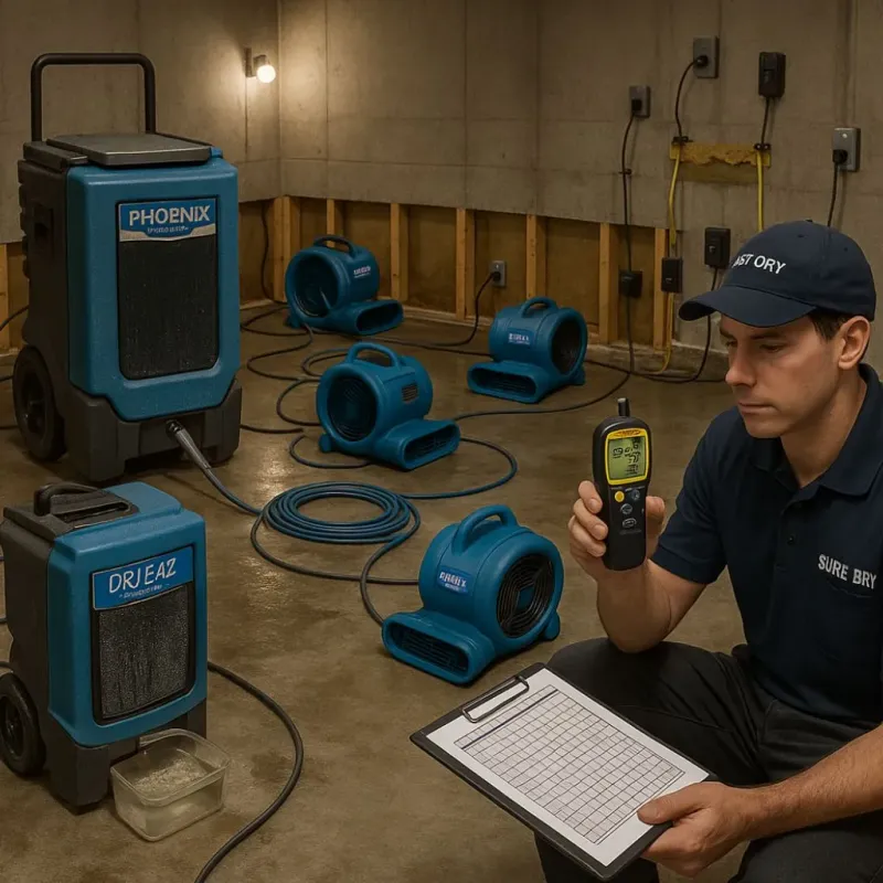 Structural Drying and Dehumidification process in Bowdon, GA